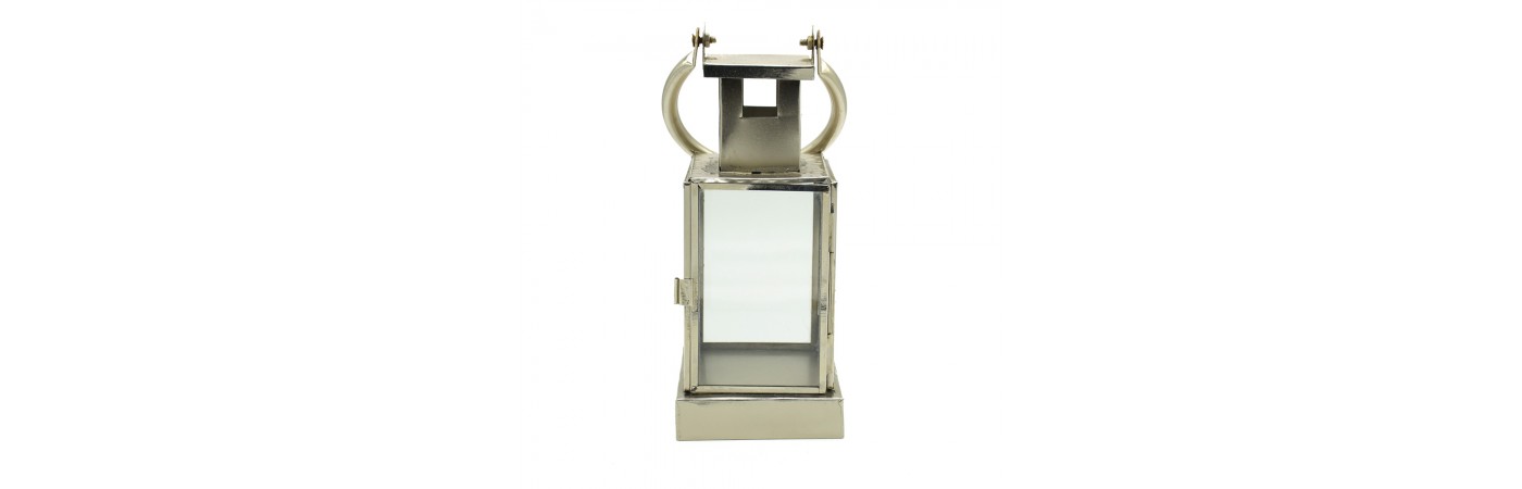 Western Silver Plated White Trasparent Glass  Lantern